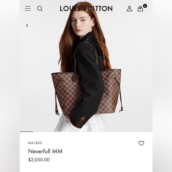 Louis Vuitton Neverfull MM Damier Ebene in Rose Ballerine - Picture 16 of 16